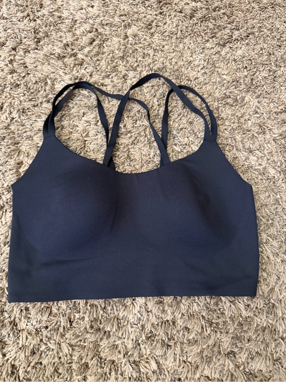 Aerie Black Double-Strap Seamless Sports Bralette